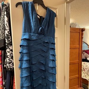 London Times size 12 teal blue cocktail dress